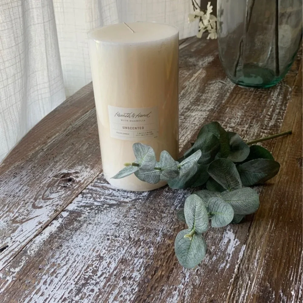 Hearth and Hand Pillar candle and stem NWT